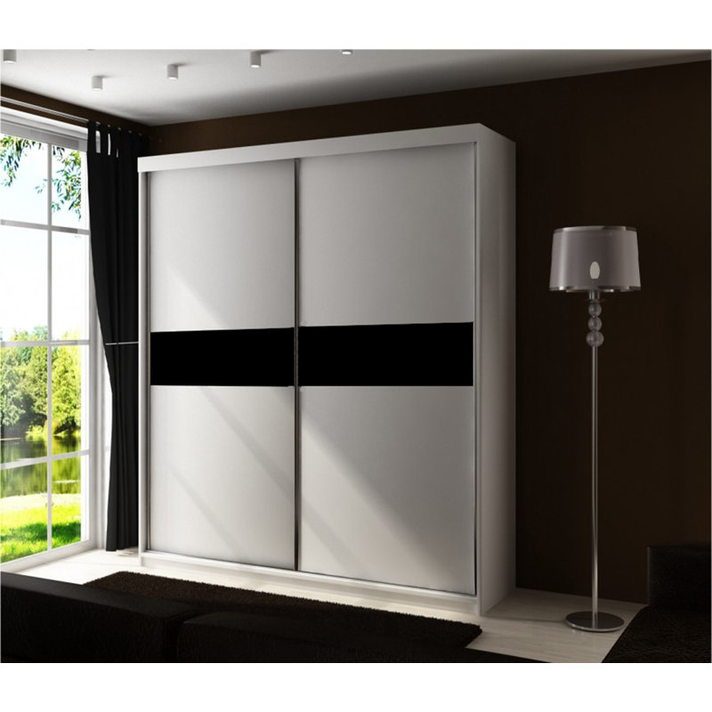 Baylie 2 Door Wardrobe, White/Black