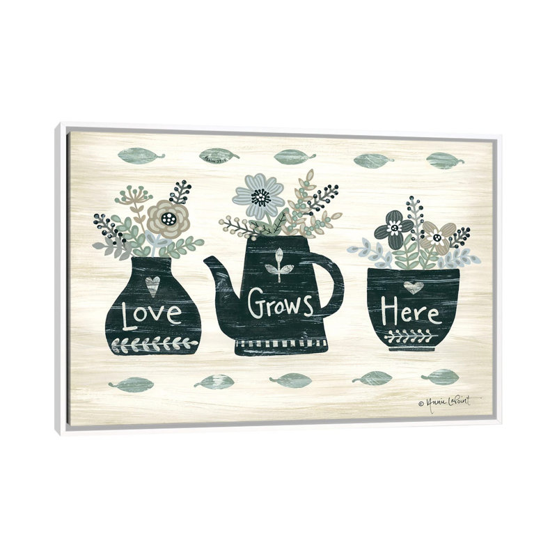Love Grows Here by Annie LaPoint - Print on Canvas, 66.04 cm H x 45.72 cm W, White Floater Frame