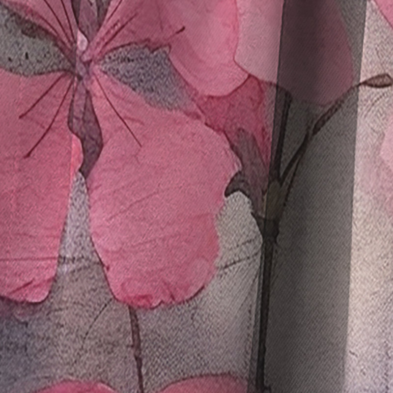 Goforth - Rideau occultant en velours à motif floral Geraniums - 1 panneau, L 52 po x L 84 po