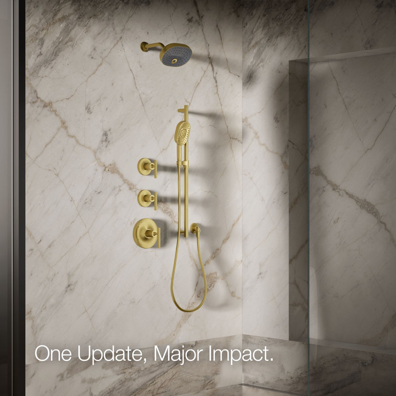 Statement™ Oval Multifunction Showerhead with Katalyst Air-Induction Technology, Vibrant Brushed Moderne Brass