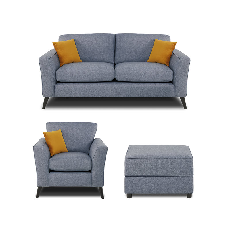 Jairo 3 - Piece Living Room Set, Denim