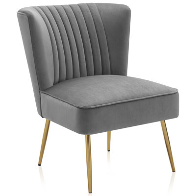 Loi 25.39" W Tufted Velvet Side Chair Upholstered