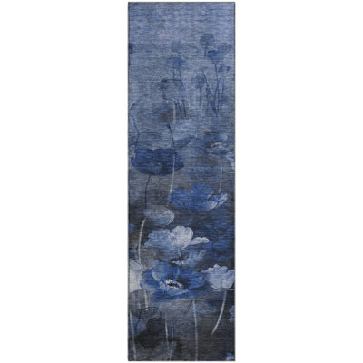 Premium Machine Washable Cerrito Blue Rug