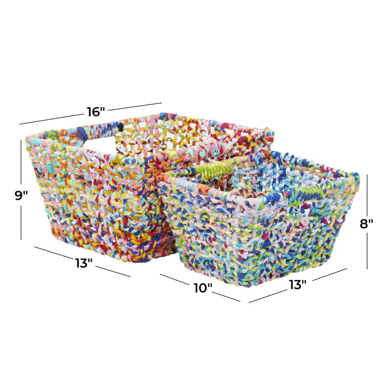 Red Barrel Studio® Fabric Decorative Basket, Multi-Color