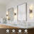 Brushed Nickel 2-Light Bathroom Dimmable Vanity Light Fixture, Modern Bathroom Sconces Wall Lighting W/Clear Glass Shade, Horizontal and Vertical Wall Mount Lamp for Mirror（Bulb Included) -201004029-201004001