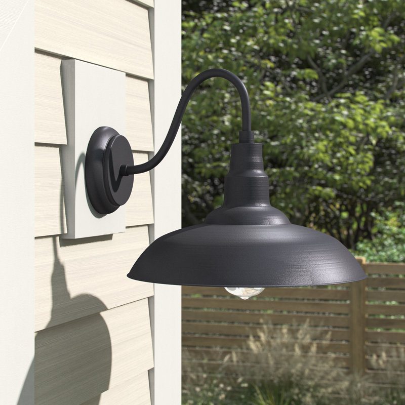 Applique murale d'extérieur 1 lumière Dale - noir - grand, Noir mat