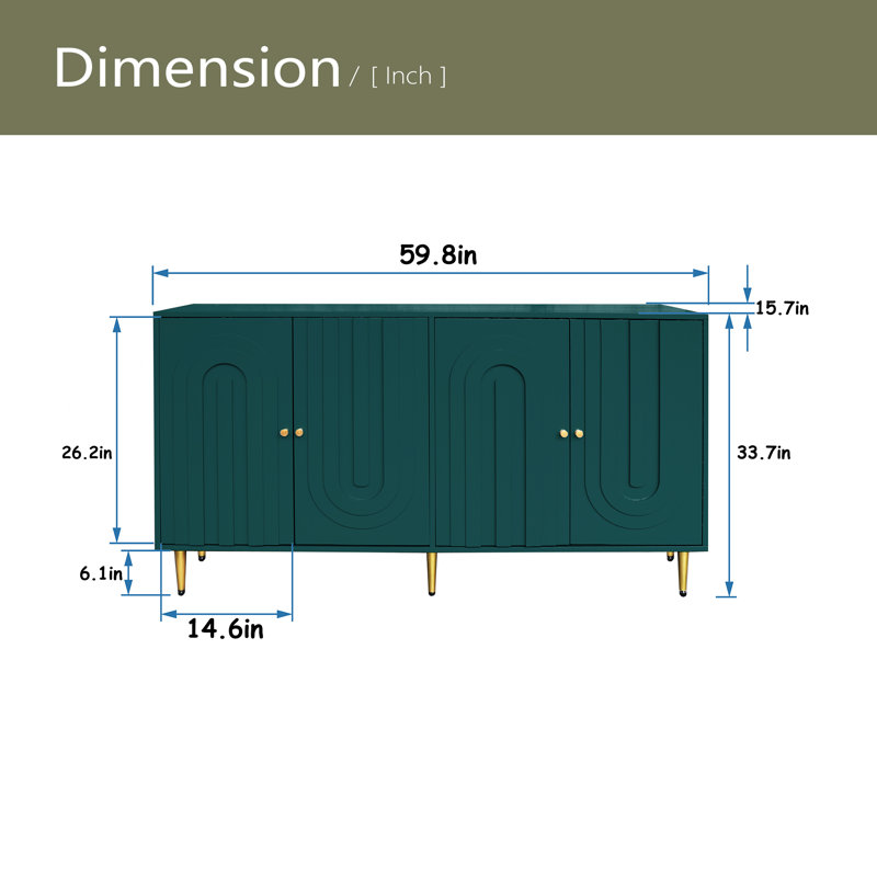 Armoire de rangement Buffet Modern, Vert