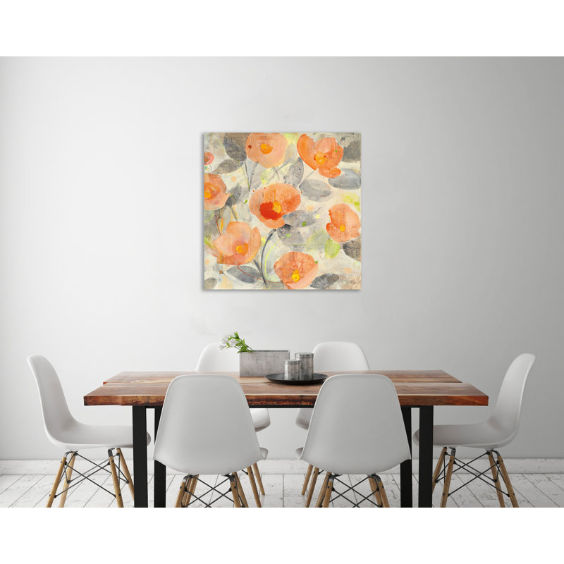 « popy jardin ii », impression, Toile tendue, Pas de tapis, H 48 po x l 48 po x P 1,5 po
