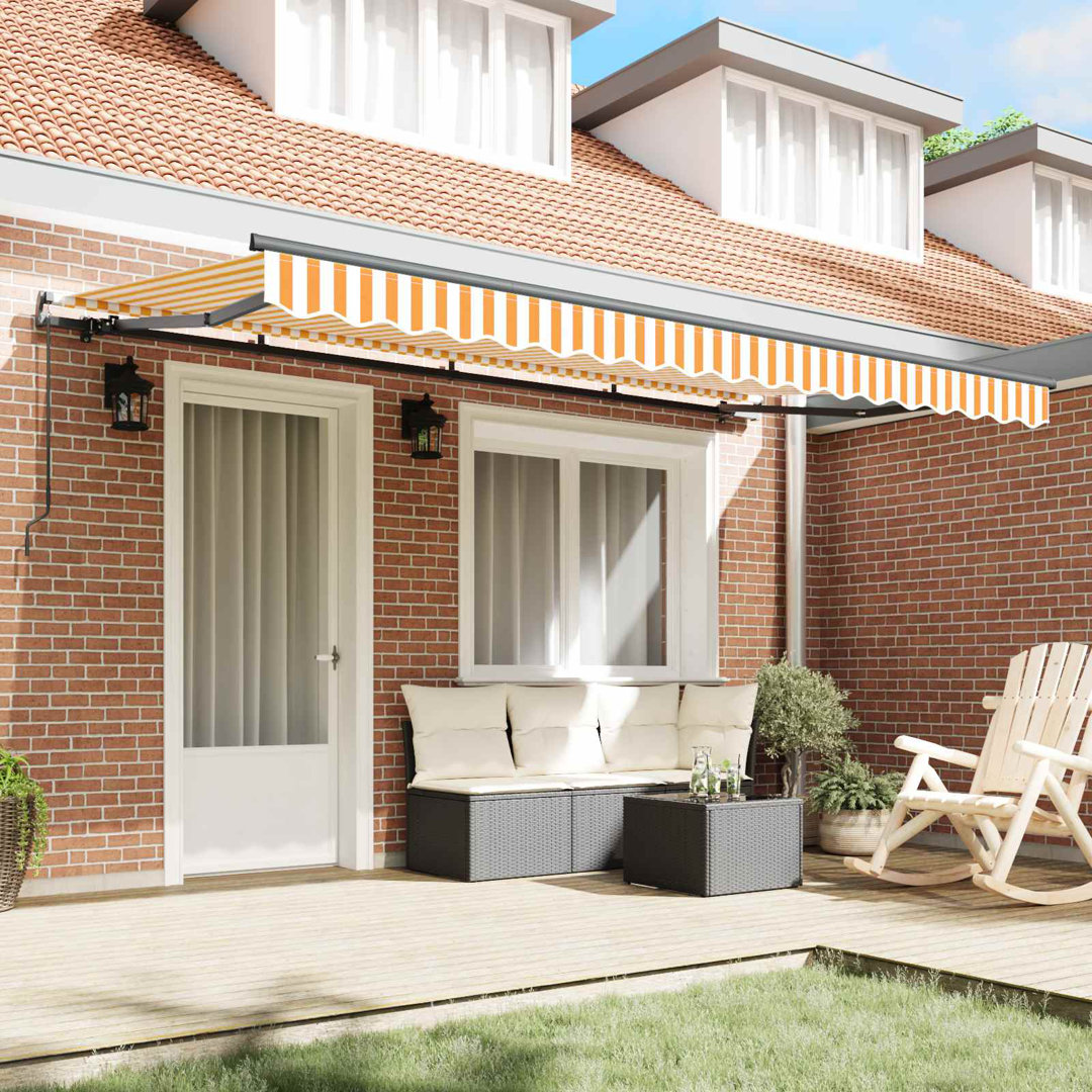 Vidaxl Retractable Awning Fabric Shade Solution Outdoor Canopy Patio Sun