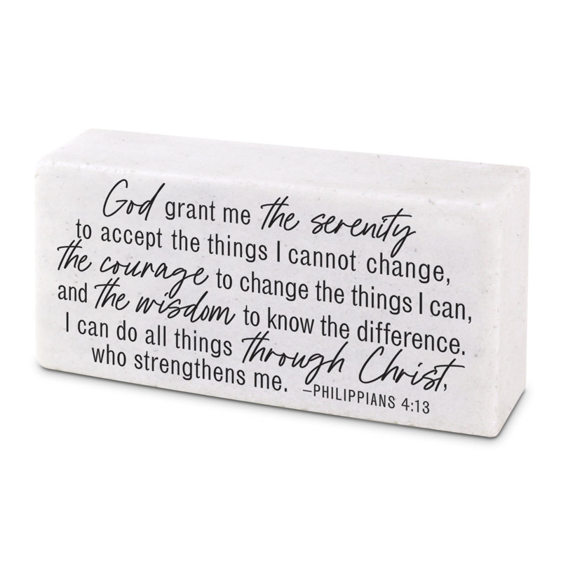 Scripture Block Serenity Prayer 4X2
