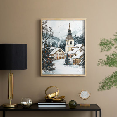 «Christmas Holiday Art Dxx», reproduction d'art encadrée - bois massif