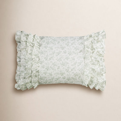 Laura Ashley Harper Green Cotton Throw Pillow