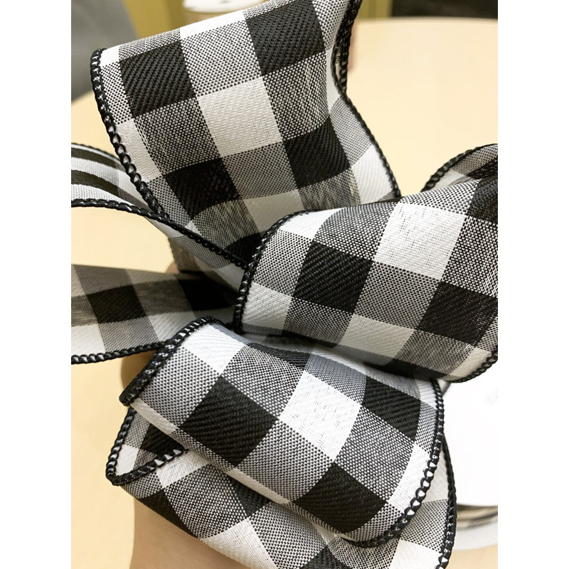 Ruban tissé noir 1,5 po X50Yds, Noir, blanc