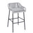 Patio Gray Rope Bar Stool For Poolside And Garden Relaxed Seating Casual Dining Social Gatherings, Breathable Design, Metal Frame, Resistance Fun Contemporary Appearance With Comfort Function,