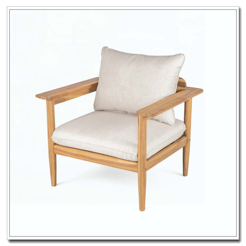 Chaise longue d'extérieur en bois d'acacia