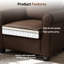  Chaise avec accoudoirs roulés en similicuir de 37 po Carter-1622682198