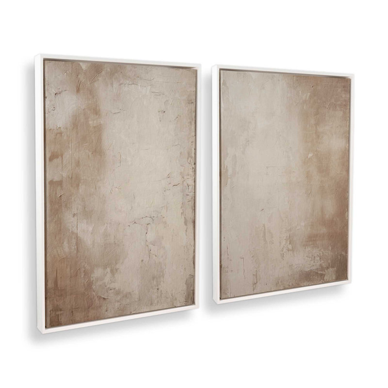 Fresco's Silent Tale, ensemble de 2 impressions sur toile dans un cadre, H 31 po x l 42 po, Reproduction avec cadre flottant