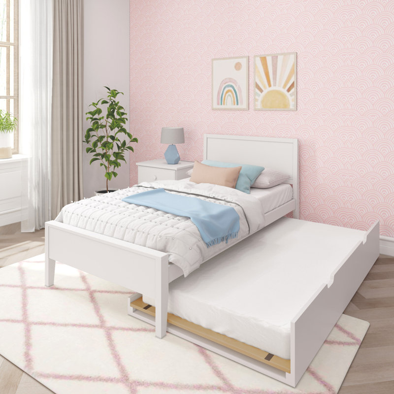 Rosenthal Solid Wood Trundle Bed, White, Full/Double