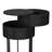 2 - Drawer Round End Table， Rotary Opening Nightstand, Black-751313180
