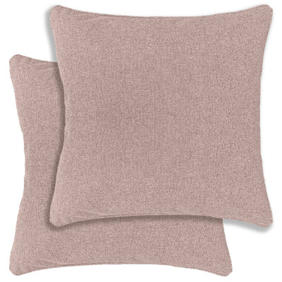 Pair of Austin/Dallas Cushion Covers 43x43cm - Textured Linen Look with Piped Edge - Double-Sided, Zip Opening - +Covers Only, No Inserts