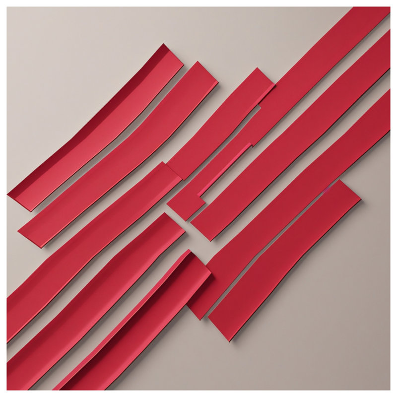 Tapis de bain à lignes géométriques rouges, L 24 po x L 17 po