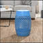 Table d'appoint ronde ajourée en fer thermolaqué, table d'appoint moderne et compacte, imperméable, antirouille et facile d'entretien pour terrasse ou patio.-347069243