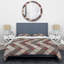 Patchwork brun et gris - ensemble de housse de couette abstrait - microfibre de polyester-1107767580
