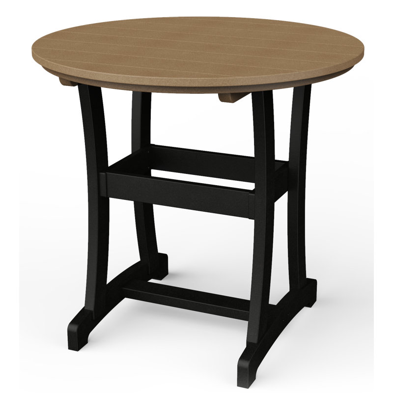 Table de bar Stella, H 42 po x l 42 po x P 42 po, Beige / Noir
