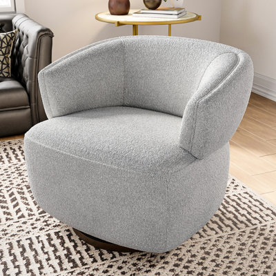 Méridienne pivotante grise - entièrement assemblée, avec teinture et base stable surdimensionnée à 360 degrés, assise confortable et rembourrée