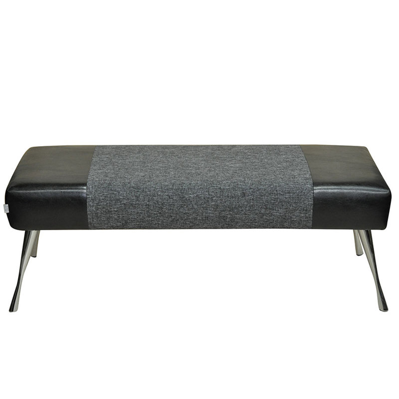 Upholstered Bench, Black/Graphite