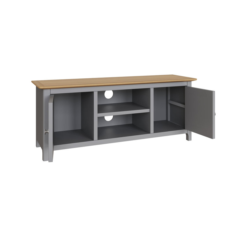 Daris 2 Door TV Cabinet Unit. 110cm Wide. For Screens Up To 50". Fully Assembled., Grey