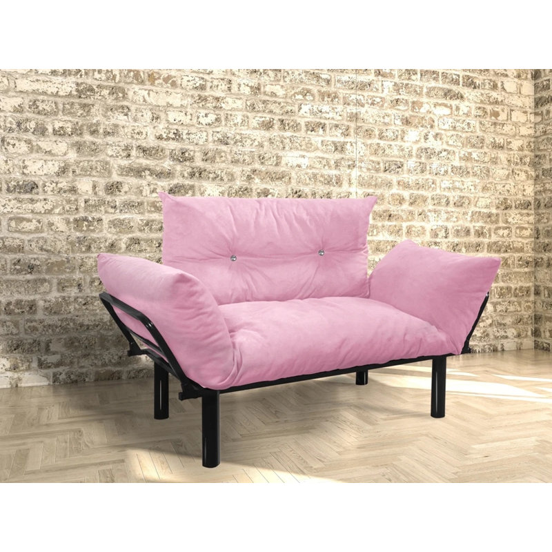Ewald Upholstered 49'' Sofa, Pink Fabric