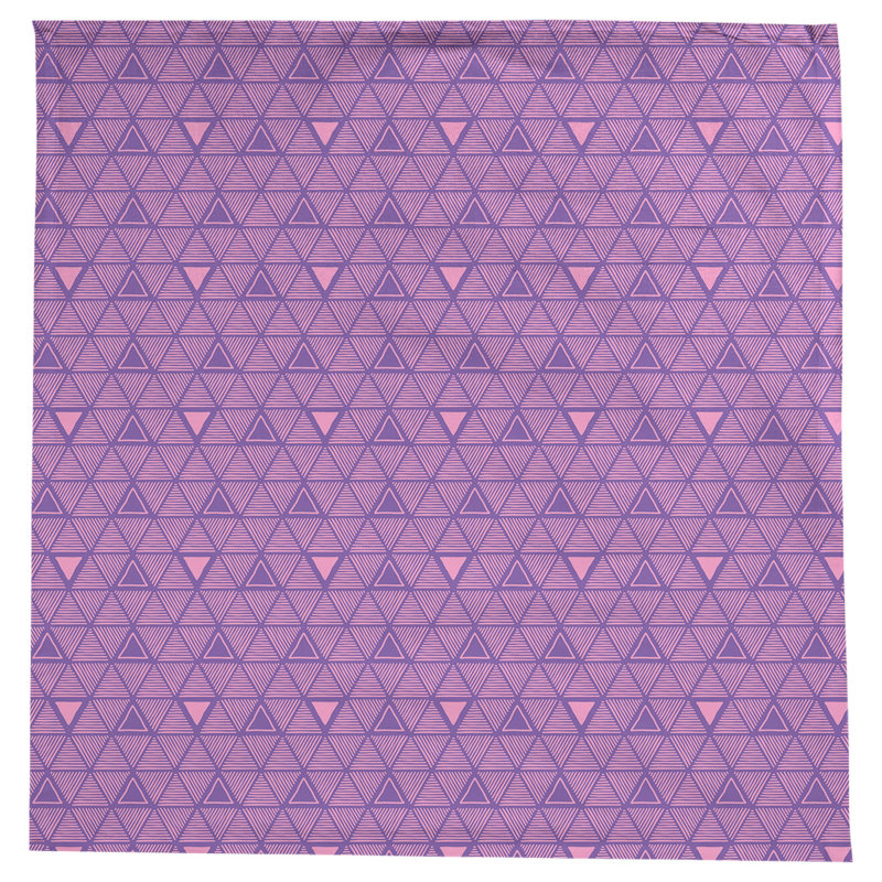 Classic Hand Drawn Triangles Tablecloth, Purple/Pink