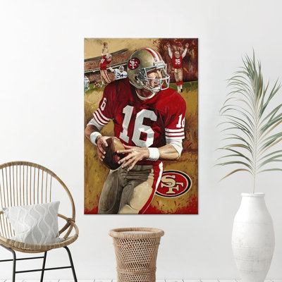 «Joe Football», impression d'art mural en verre sur toile de football américain, toile de fond noire 1P