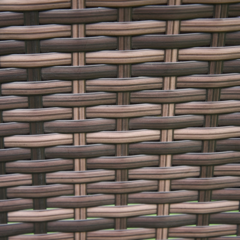 3 Piece Brown Rattan Bistro Set with Thick Cushions, UV Resistant Wicker and Rust Resistant Steel Frame