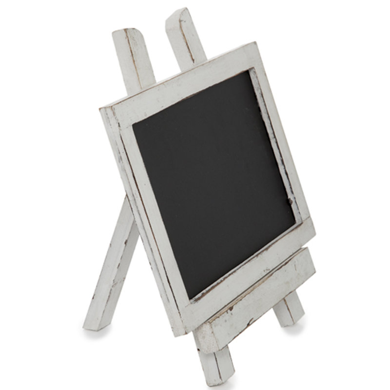 Tableau noir en bois, H 1 pi x l 0,67 pi, Blanc rustique