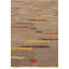 Tapis gris / rouge / jaune en laine fait à la main de style rétro Mid-Century 20 pi 6 po x 10 pi