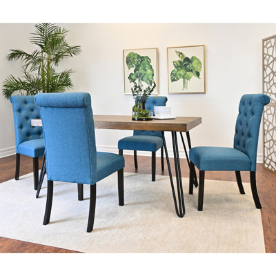 Collection 5 de salle à manger, durabilité de la table rectangulaire, sièges confortables, option 5, plateau de table en bois, chaises à haut dossier, style élégant