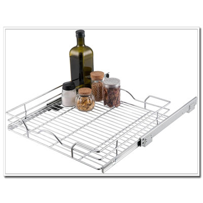 Tablette grillagée 11,75 po x 17 po avec rangement coulissant pour armoire de cuisine