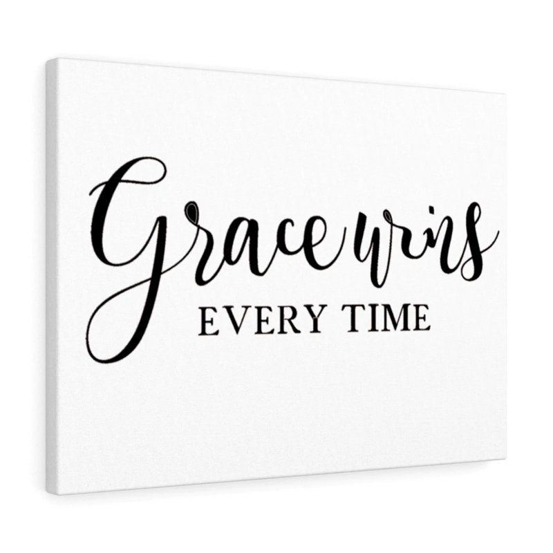 Grace Wins Every Time - Wrapped Canvas Print, 46cm H x 61cm W