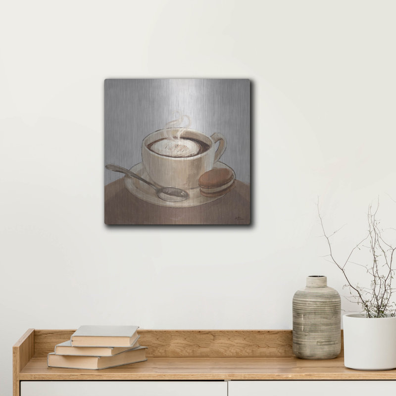 Art mural en métal Winston Porter «Coffee And Co 1 Neutral» par Janelle Penner, H 12 po x l 12 po
