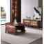 Table basse vintage en bois massif peint-110928970