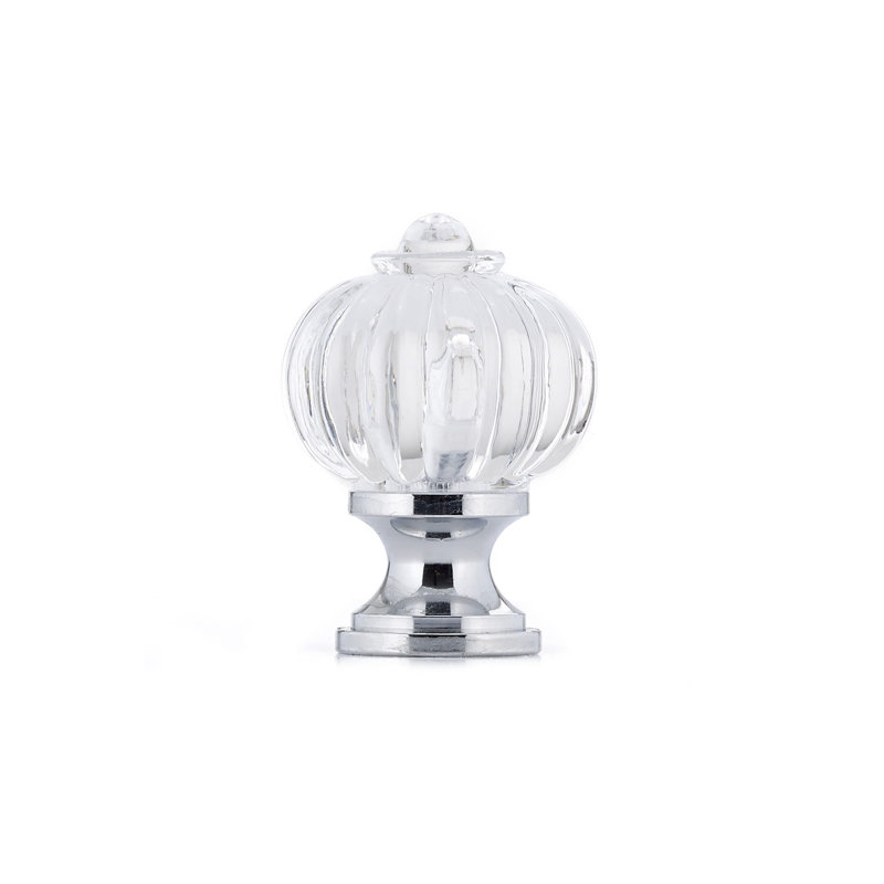 Expression 1 3/32" Diameter Round Knob, Chrome/Clear