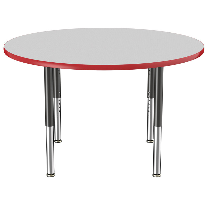 Table ronde à hauteur réglable, 48", Grey/Red/Black, Super