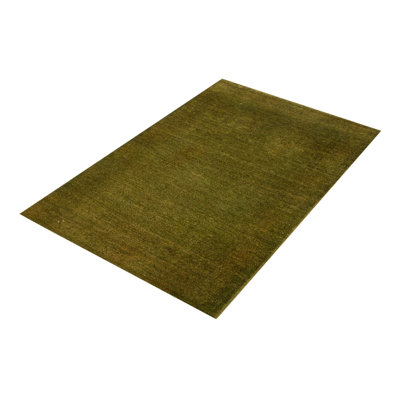 Tapis vert unique noué à la main 4 pi 0 po x 6 pi 2 po