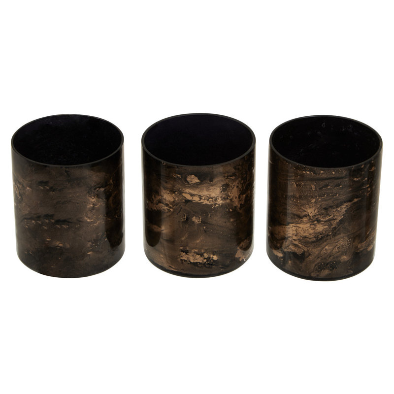 3 Piece Marble Tabletop Tealight Holder Set