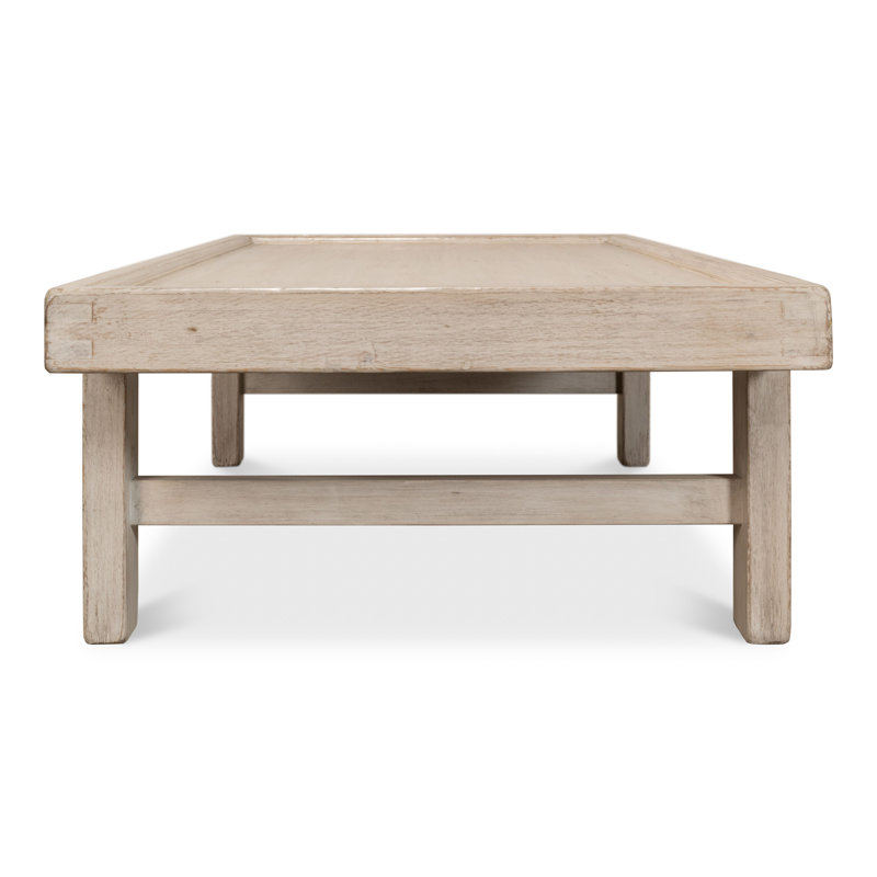 Solid Wood Coffee Table, French Gray