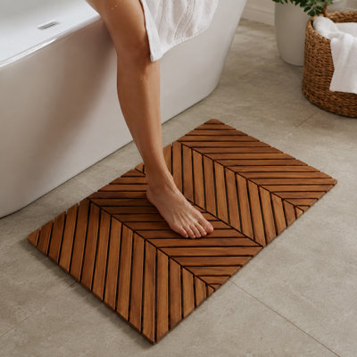 Anothny Solid Wood Non-Slip Shower mat