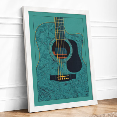 Acoustic Guitar Study Vintage - Framed Print