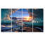 Coucher de soleil à travers le glacier turquoise - art mural plage et océan 4 pièces-1553372630